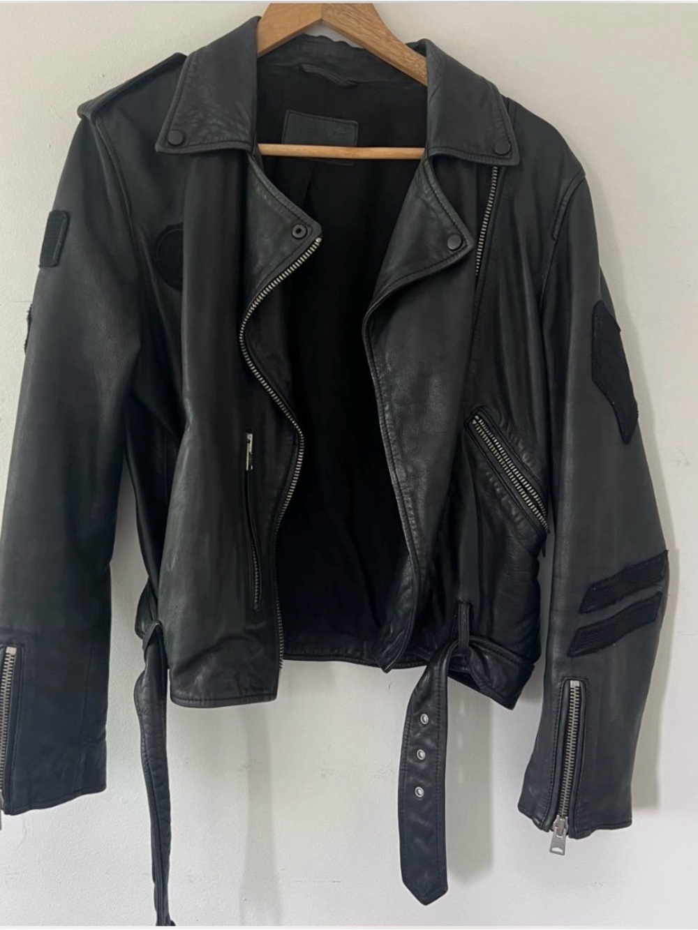 All Saints Balfern Black Leather Biker Jacket Discontinued Version